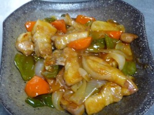 揚げない酢豚　完成品